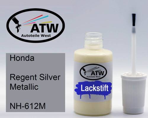 Honda, Regent Silver Metallic, NH-612M: 20ml Lackstift, von ATW Autoteile West.